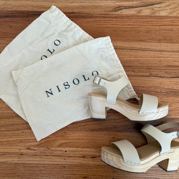 Nisolo All day open toe clog bone Sz 8.5 - Picture 4 of 4